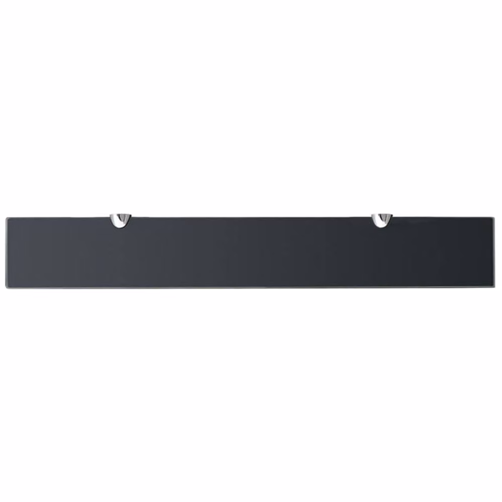 Berkfield Home Black Glass Floating Shelves, 2 Pack, W: 70 cm, D: 10 cm – 2