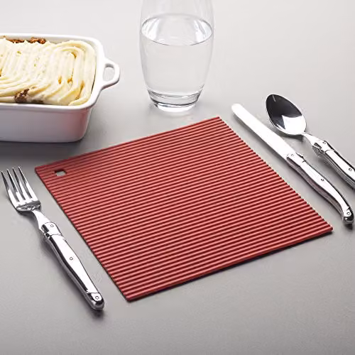 Zeal Red Silicone Square Non-Slip Trivet Mat, W/D: 22 x 22 cm – 5