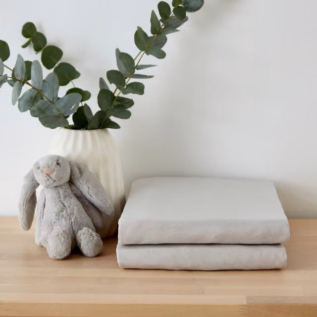 Martex Grey Baby Travel Fitted Sheet in Antibacterial Cotton Jersey