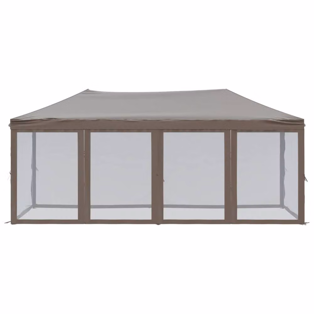 Berkfield Home Folding Party Tent with Sidewalls, Taupe, W: 6 m, D: 3 m – 3