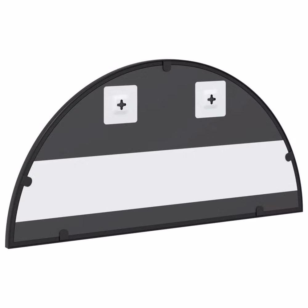 Berkfield Home Black Arch Wall Mirror in Metal and Glass W: 60 cm, H: 30 cm, D: 30 cm – 3