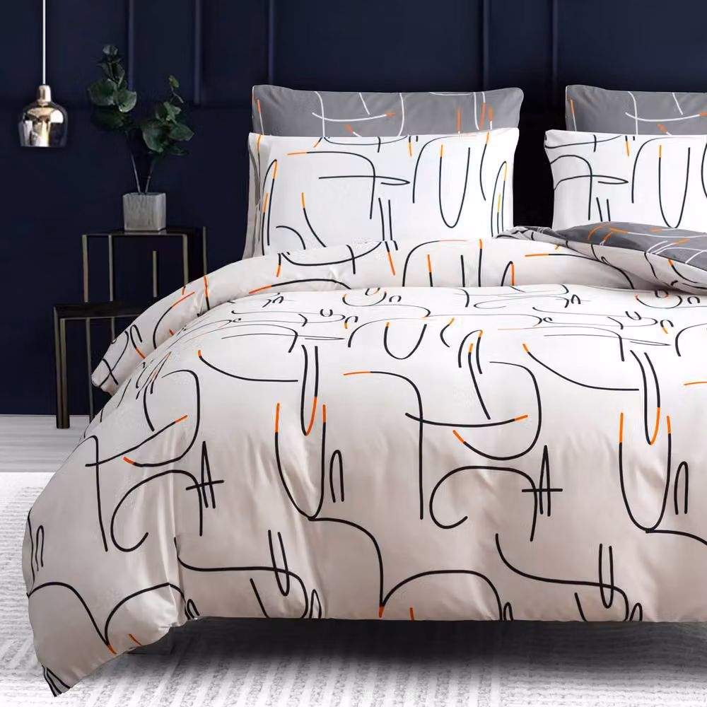 Pamposh Premium Reversible Brushed Microfibre Duvet Cover Set with Pillowcases, Grey, W/D/H: 180 x 200 cm – 2