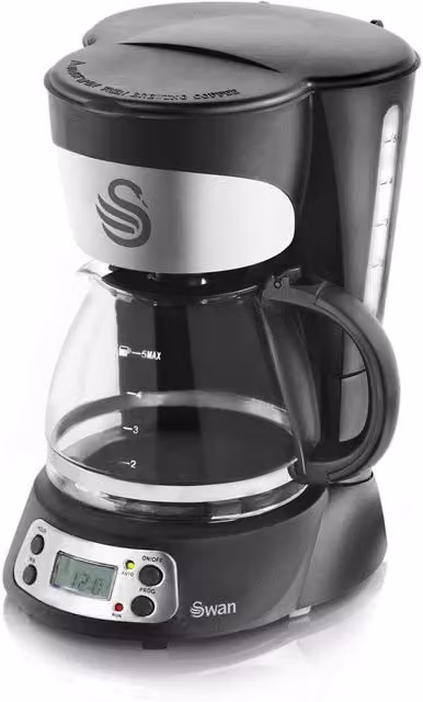 Swan Programmable Coffee Maker with Keep Warm Function, LCD Timer and Auto Shut-off, 0.75 l, 700W, Black – 1