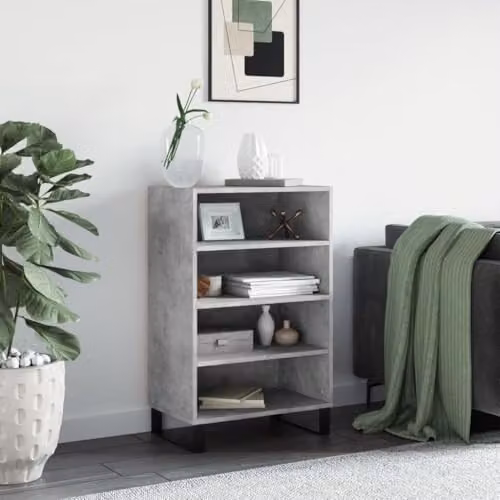 vidaXL Modern Highboard in Grey with Internal Shelves, W/D/H: 57 x 35 x 90 cm – 2
