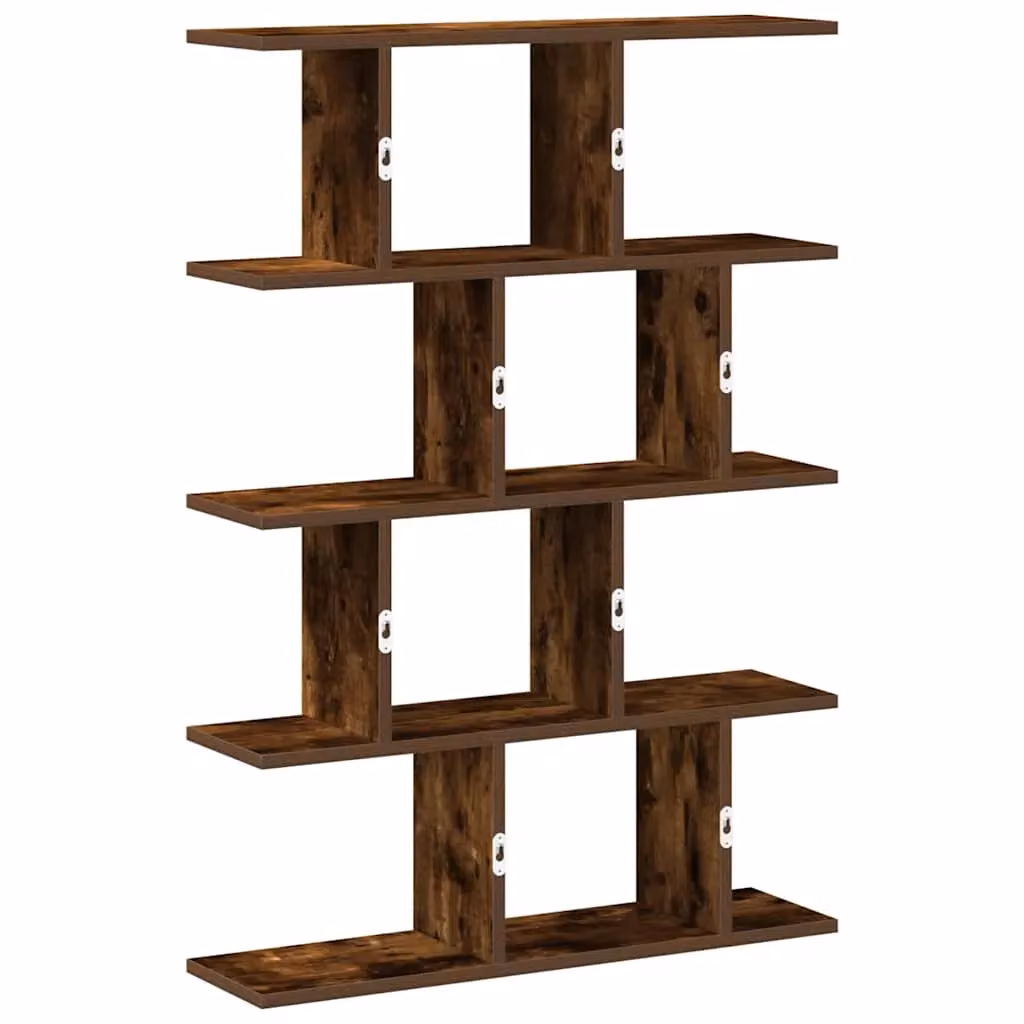 Berkfield Home Wall Mounted 12 Compartment Cube Shelf in Smoked Oak Brown – 3