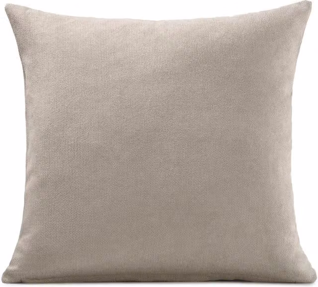 Livinluxury Plain Square Velvet Chenille Cushion in Taupe