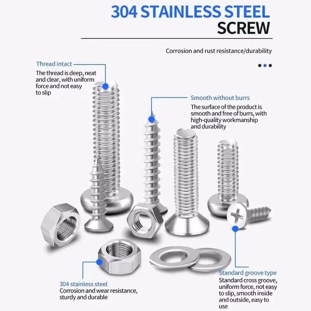 FLAVORA 1059-Piece Stainless Steel Nuts, Bolts and Washers Assortment Kit in Silver – 5