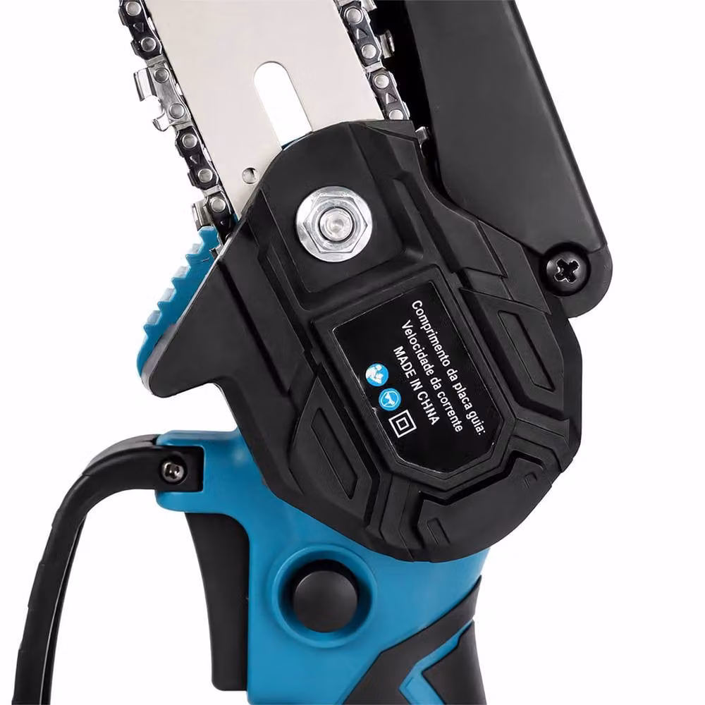 Traderight Cordless Mini Chainsaw with 6 and 8 Inch Dual Bars in Black and Blue – 4