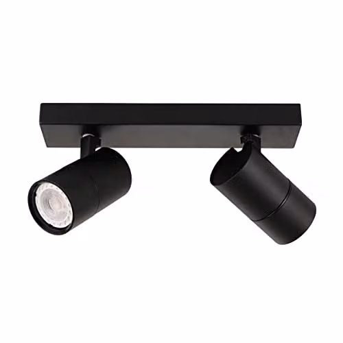 Netlighting Laconi Modern 2 Light Twin Ceiling Spotlight GU10 in Black