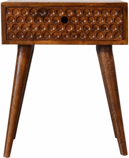 KDMK Torun Nordic Style Bedside Table in Dark Brown Chestnut Finish