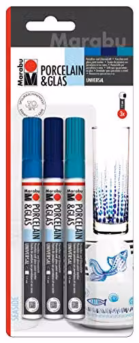 Marabu Multicolour Marker Pens with Petrol and Blue Ink – 1