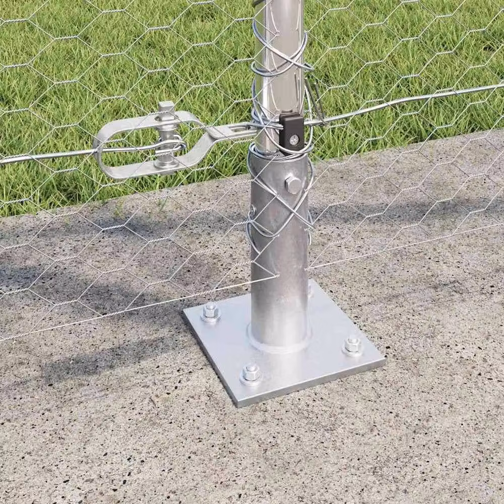 Berkfield Home Hexagon Fence in Silver Galvanised Steel, H: 120 cm x W: 10 m – 2
