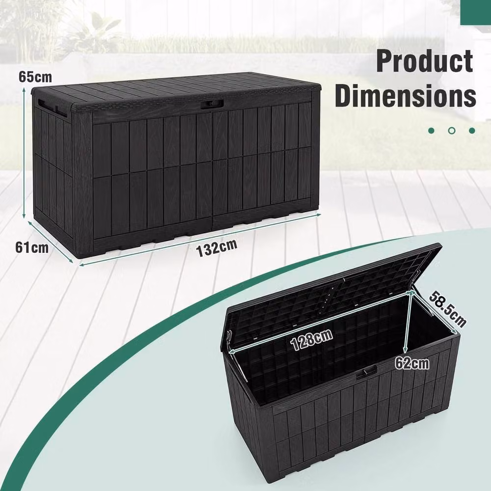 Havendro 455L Lockable Outdoor Storage Box with Lid Handles in Matt Black – 2