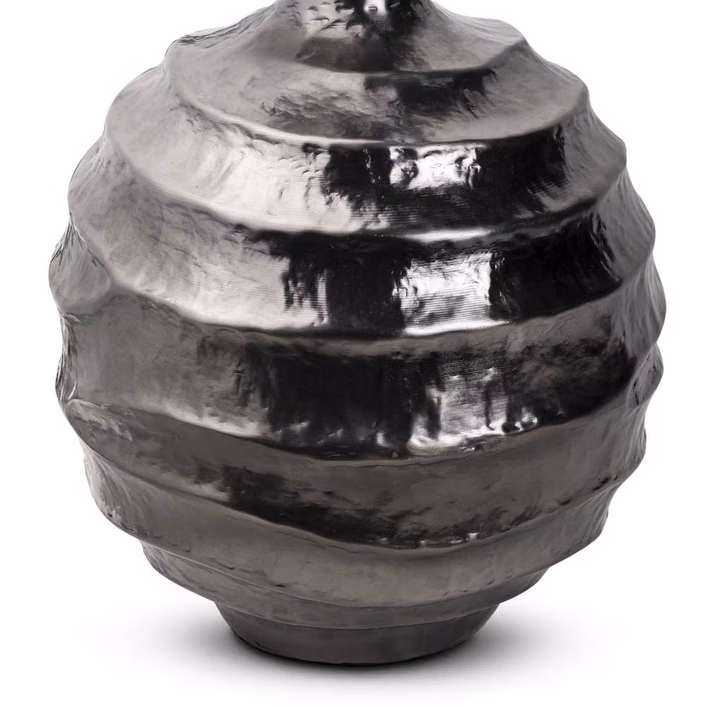 Elm Home And Garden Modern Round Metal Table Lamp in Grey and Silver – 2
