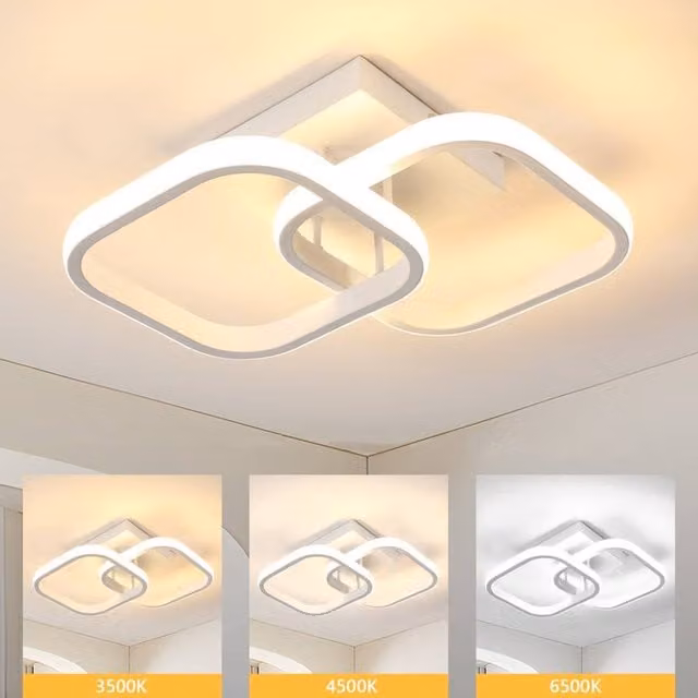 COMELY 18W Modern Square LED Ceiling Light, White