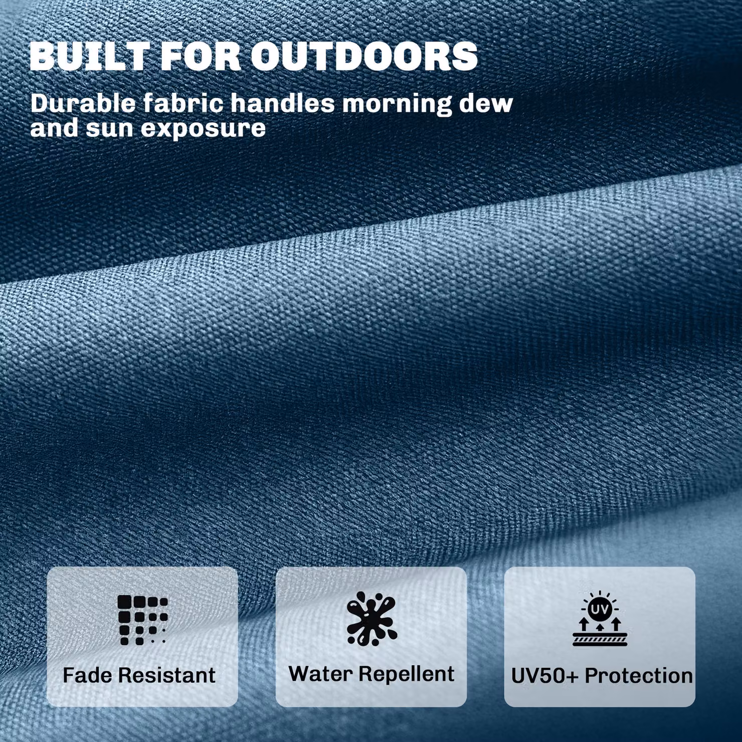 Outsunny Blue Memory Foam Sun Lounger Cushion with Ties – 6