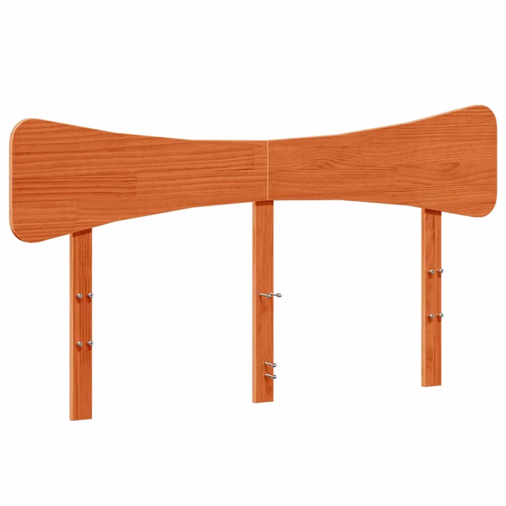 Berkfield Home Rustic Solid Wood Pine Headboard in Waxed Brown, Width: 140 cm – 2