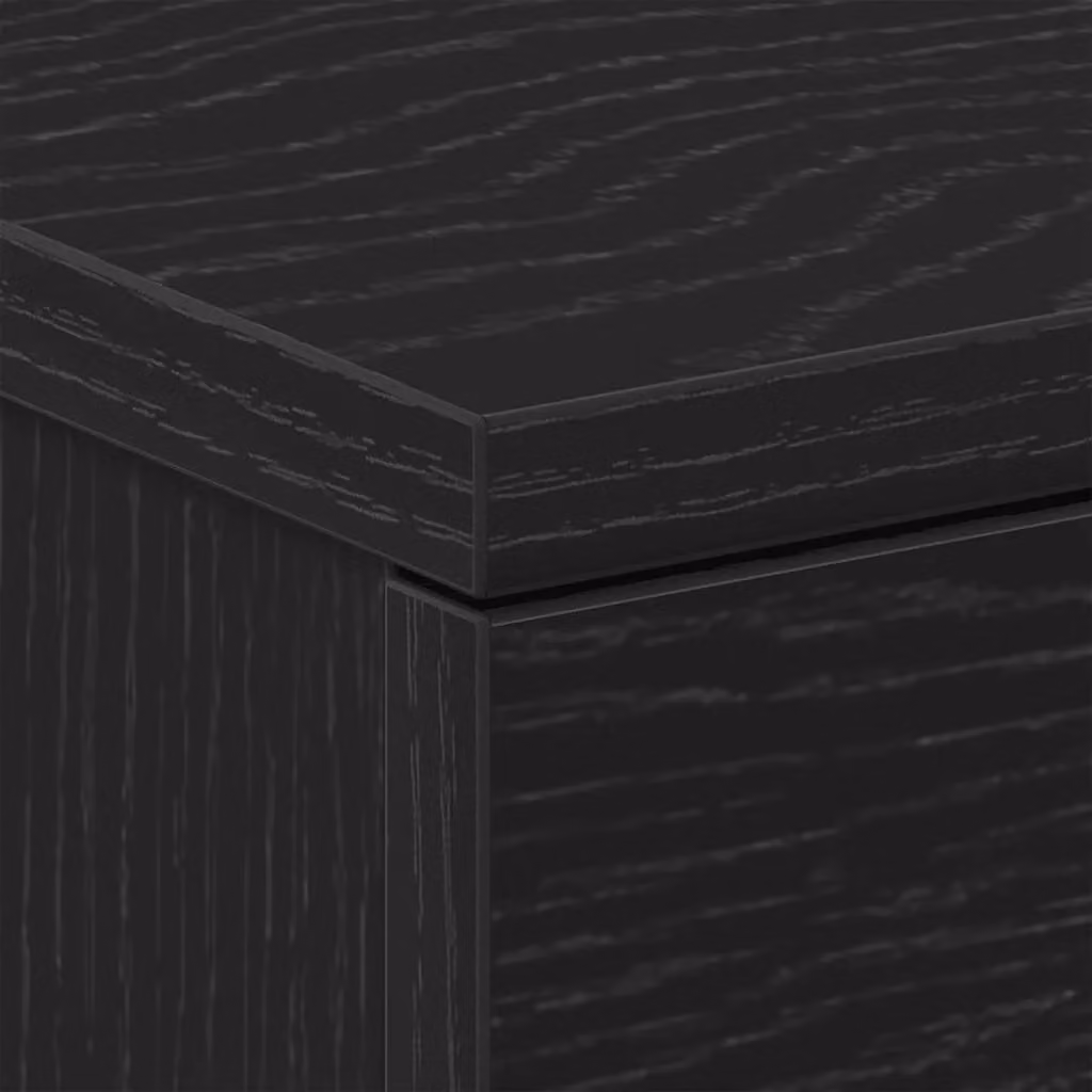 Berkfield Home Set of 2 Black Oak Bedside Cabinets, W/D/H: 38 x 35 x 55 cm – 5