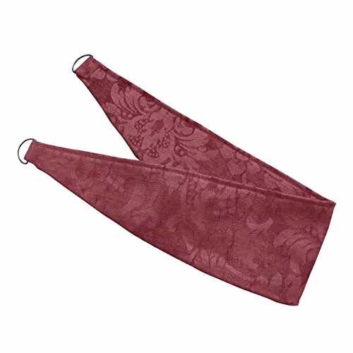 HOMESCAPES Wine Red Super Luxury Velvet Jacquard Curtain Tie Backs, Pair of 2 – 2