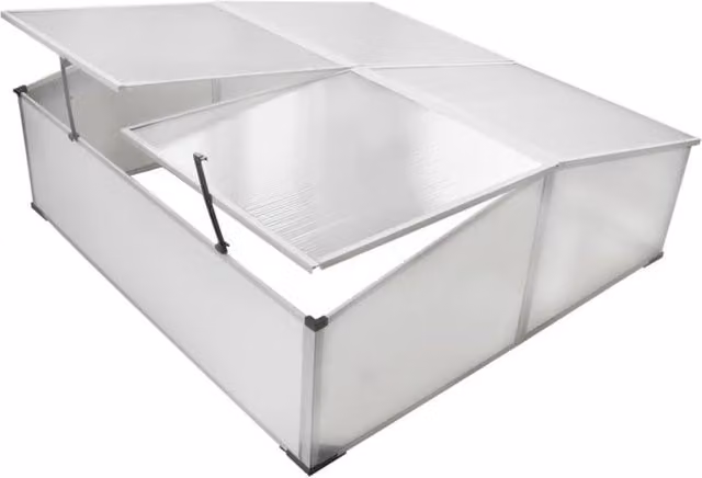 Berkfield Home 4-Lid Polycarbonate Cold Frame, W/D/H: 108 x 110 x 41 cm