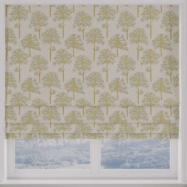 Terrys Amersham Made to Measure Blackout Roman Blind in Duckegg Blue Floral Polyester
