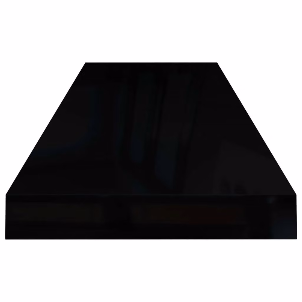 Berkfield Home Set of 4 Floating Wall Shelves in High Gloss Black, W: 80 cm, D: 23.5 cm, H: 4 cm – 4