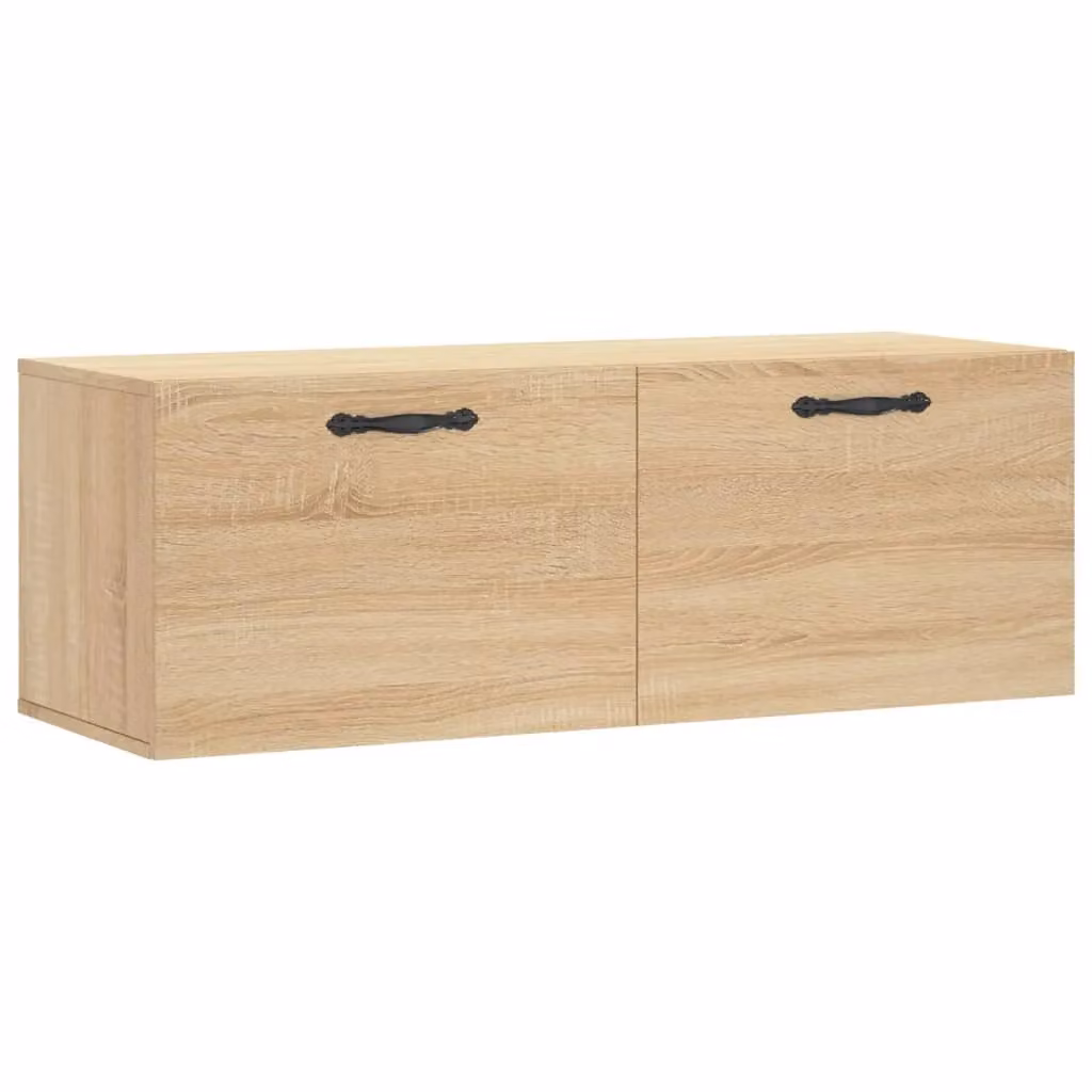 Berkfield Home Sonoma Oak Wall Cabinet in Brown, W: 100 cm, D: 36.5 cm, H: 35 cm – 2