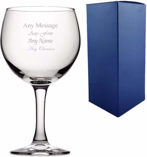 Uniqueful Personalised Engraved Moda Gin Balloon Cocktail Glass in Clear, 570 ml
