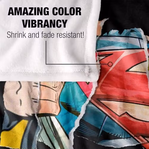 Warner Bros. Superman Super Reveal Silky Touch Super Soft Fleece Throw Blanket, Multicolour, W/D/H: 91.44 x 91.44 x 1.47 cm – 3