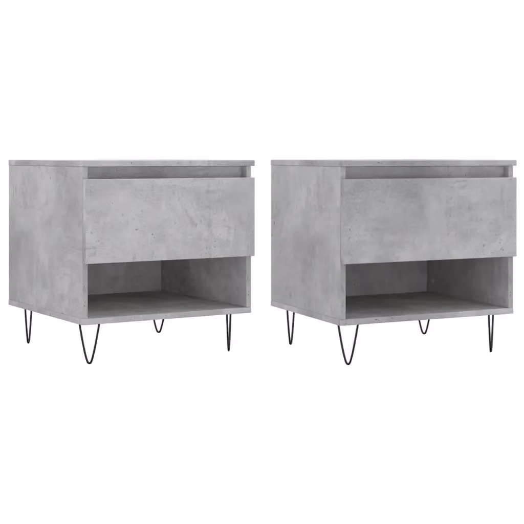 Berkfield Home Set of 2 Modern Nested Coffee Tables in Concrete Grey, W/D/H: 50 x 46 x 50 cm – 2