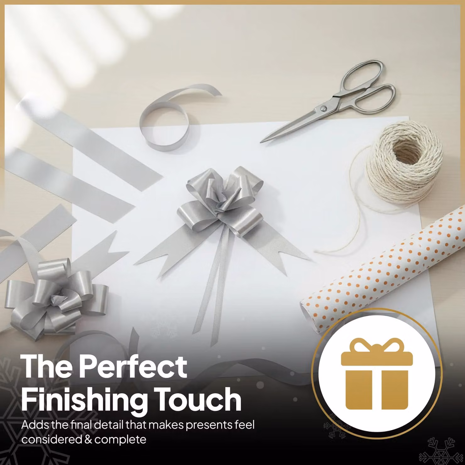 Shatchi Silver Pull Bows for Gift Wrap and Hampers, 10 Pack, 5 cm – 3