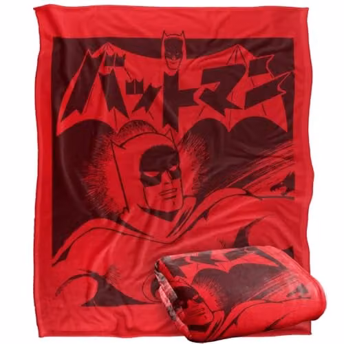 Warner Bros. Batman Kanji Logo Super Soft Fleece Throw Blanket, Multicolour, W: 127 cm x L: 152 cm – 1