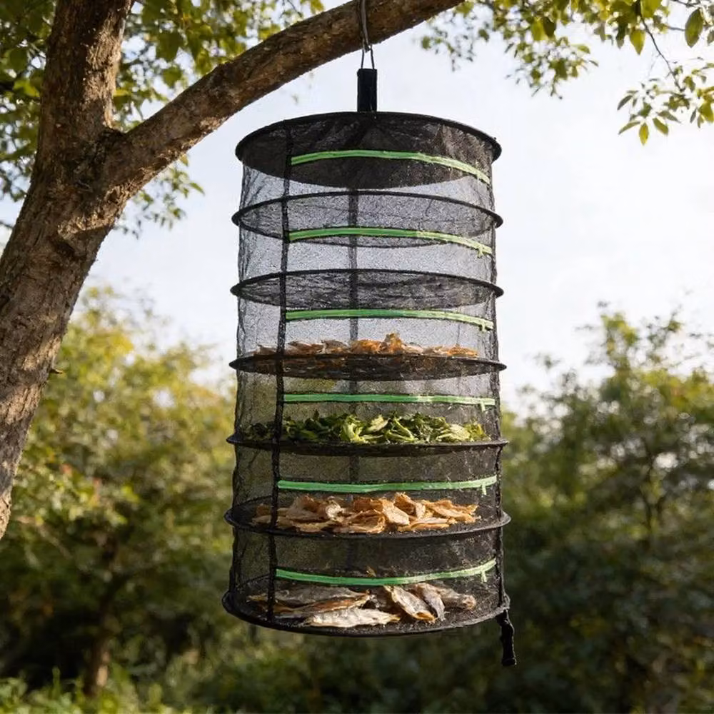 FLAVORA 6 Tier Large Hanging Mesh Drying Rack in Black – 3