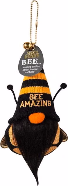 History & Heraldry BEE Pre-personalised Lucky Gonk Mascot Keyring in Black and Multicolour