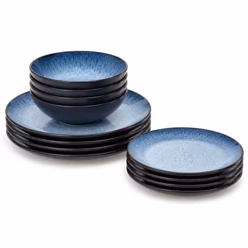 Upper Street Set of 4 Blue Reactive Glaze Stoneware Cereal Bowls – 4