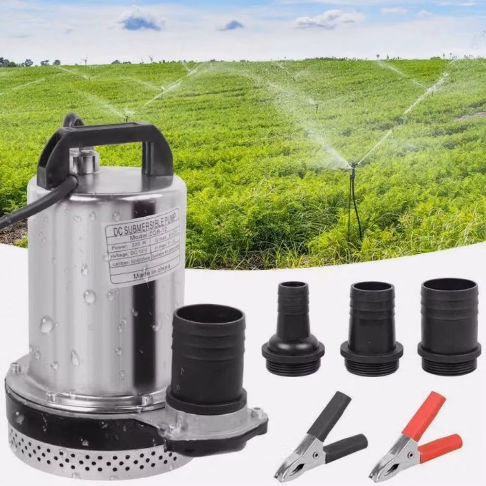 NESTLUNE 12V DC Submersible Dirty Water Pump for Garden, Silver – 4
