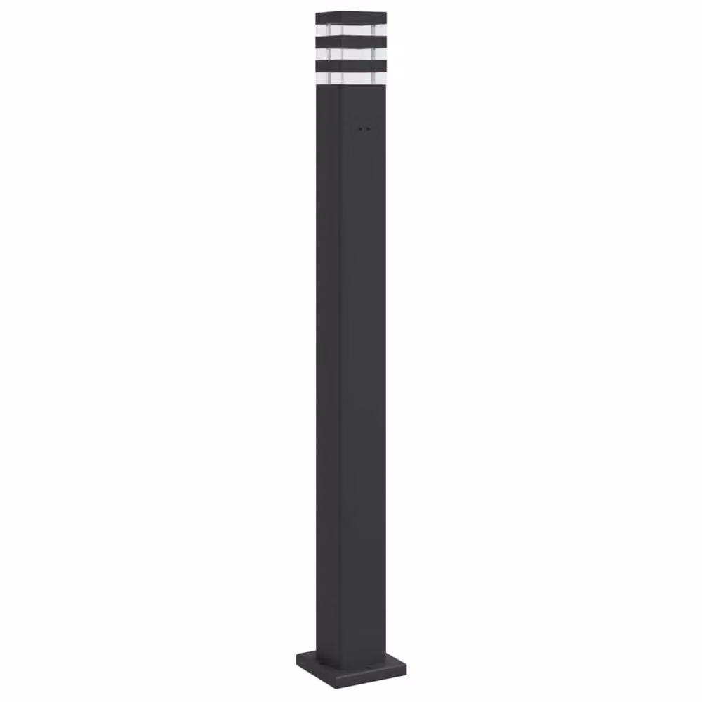 Berkfield Home Black Aluminium Outdoor Floor Lamp with Outlet, Height: 110 cm – 2
