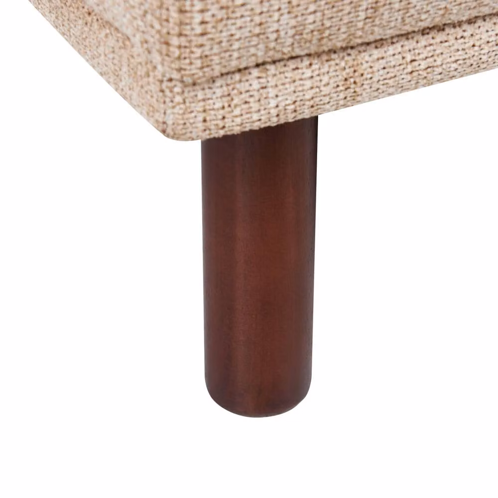 Wyld and Coco Beige Water-Repellent Rectangular Ottoman with Eucalyptus Wood Legs W/D/H: 67 x 44 x 44 cm – 3