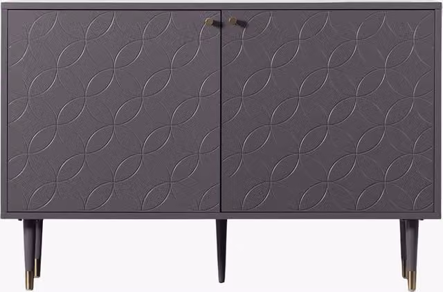 Perch & Parrow Fandangle Mid-Century Geometric Two Door Cabinet in Matt Grey