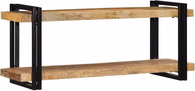Berkfield Home Wall Mounted Industrial Mango Wood Shelf in Brown, W/D/H: 110 x 33 x 45 cm – 1