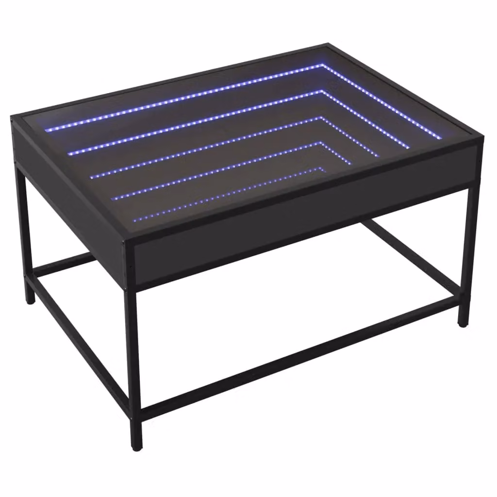 Berkfield Home Infinity LED Coffee Table in Black, W: 70 cm, D: 50 cm, H: 41 cm – 3