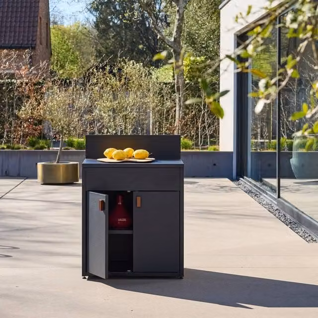 sweeek Outdoor Steel Kitchen Storage Module in Black, W/D/H: 80 x 62.5 x 110 cm