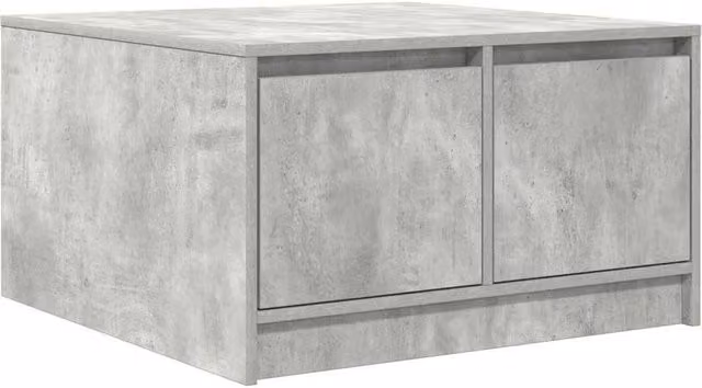 Berkfield Home Coffee Table with Drawers in Concrete Grey, W/D/H: 70.5 x 70.5 x 40 cm