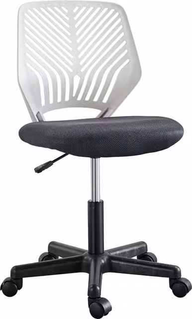 Yaheetech Ergonomic Armless Office Chair in Grey Fabric
