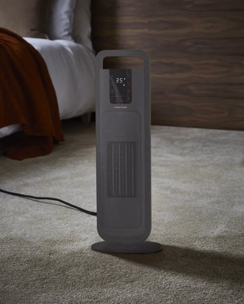 Morphy Richards HeatFlux 2kW Ceramic Tower Fan Heater with Remote Control in Grey – 3
