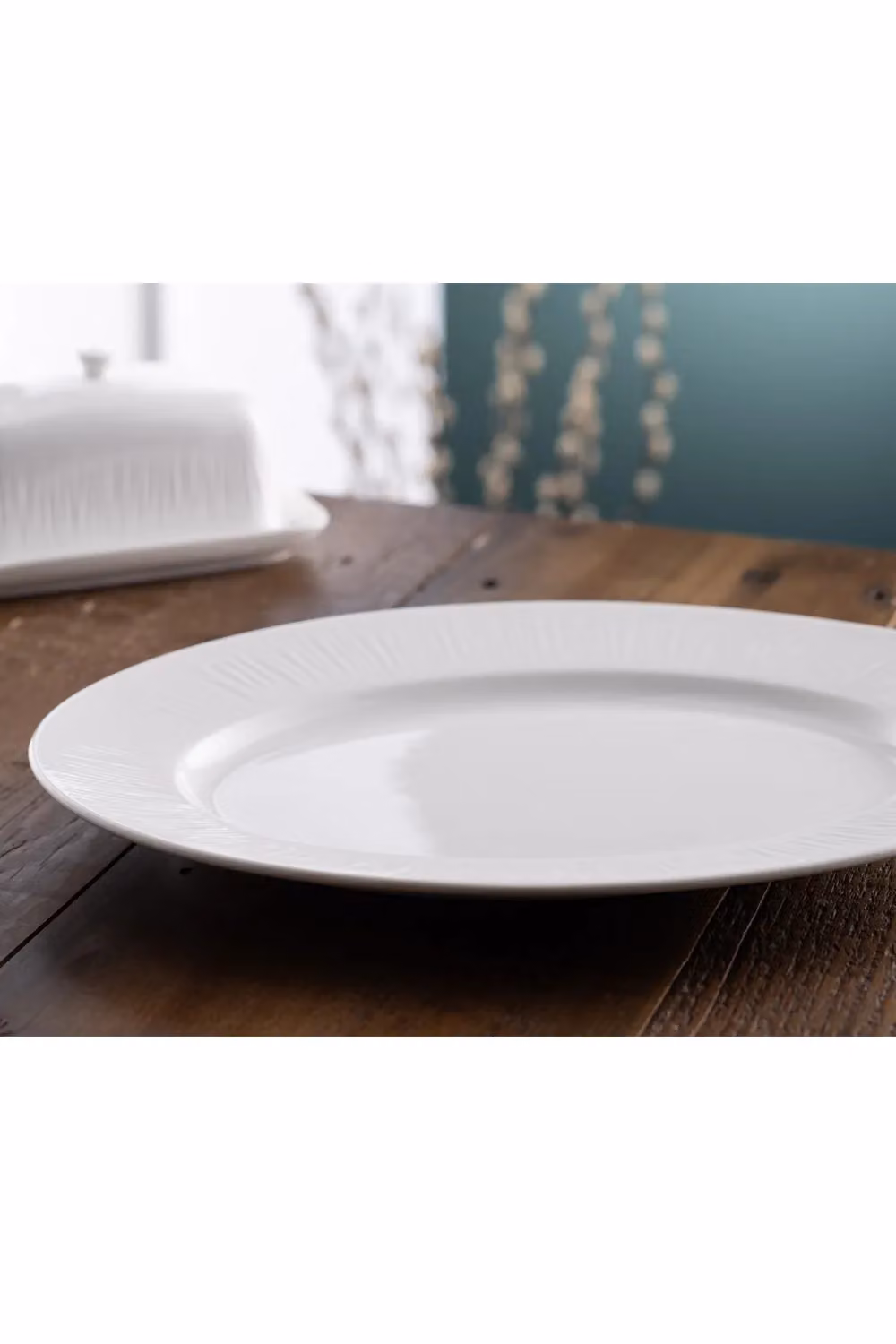 Belleek Living Erne Large Oval Porcelain Platter in White – 2