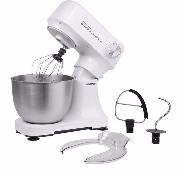 Daewoo SDA2690GE 12 Speed Stand Mixer with Pulse Function and 3.5L Mixing Bowl in White
