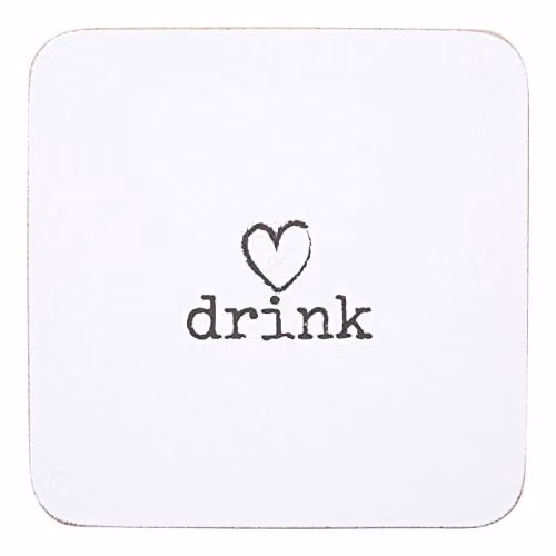 Orsina Set of 4 White Cork Drink Coasters, Square and Absorbent, W/D: 10 x 10 cm, H: 0.1 cm