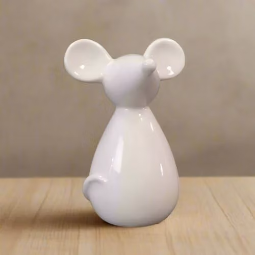 Gift Company White Ceramic Mouse Tabletop Decoration – 1