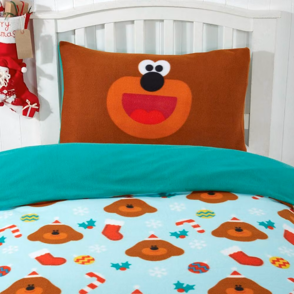 OHS Kids Hey Duggee Reversible Soft Fleece Duvet Cover and Pillowcase Set, Multicolour, W/D/H: 90 x 200 cm – 2